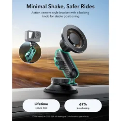 ESR รุ่น OmniLock Magnetic Car Mount (Suction Cup) - แท่นวางมือถือในรถ - สี Black Carbon Fiber