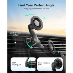 ESR รุ่น OmniLock Magnetic Car Mount (Air Vent) - แท่นวางมือถือติดช่องแอร์ในรถ - สี Black Carbon Fiber