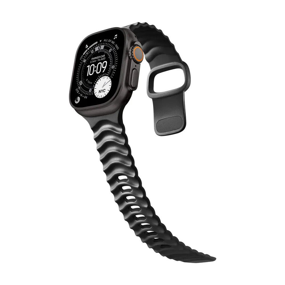 Materik รุ่น FKM Ripple Band - สายนาฬิกา Apple Watch 42(3)/44/45/46/49mm - สี Volcanic Black 2 Materik รุ่น FKM Ripple Band - สายนาฬิกา Apple Watch 42(3)/44/45/46/49mm - สี Volcanic Black - Image 2