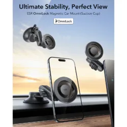 ESR รุ่น OmniLock Magnetic Car Mount (Suction Cup) - แท่นวางมือถือในรถ - สี Black Carbon Fiber