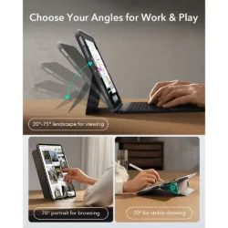 ESR รุ่น Shift Keyboard Case (Detachable) - เคส iPad Pro 13" (M5/M4) - สี Dark Gray (US Layout)