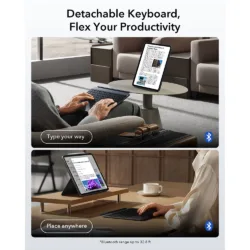 ESR รุ่น Shift Keyboard Case (Detachable) - เคส iPad Pro 13" (M5/M4) - สี Dark Gray (US Layout)