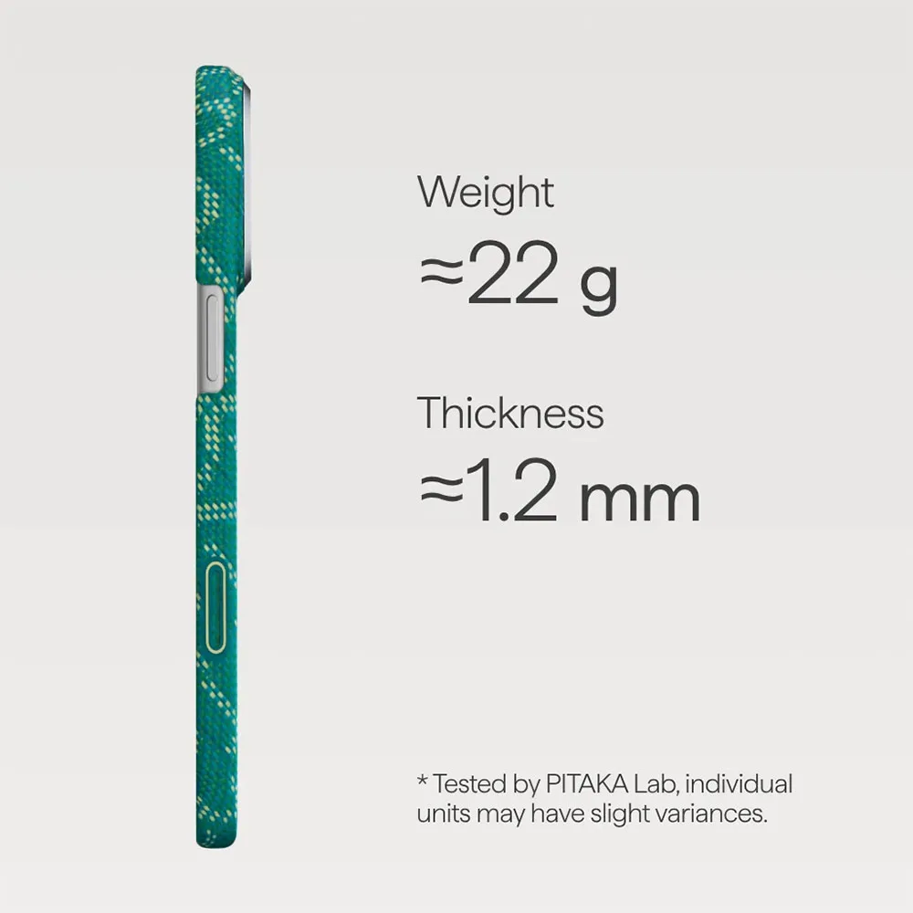 Pitaka รุ่น Ultra-Slim Case - เคส iPhone 17 Pro - สี Green/Gold 7 Pitaka รุ่น Ultra-Slim Case - เคส iPhone 17 Pro - สี Green/Gold - Image 7