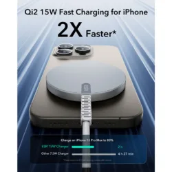 ESR รุ่น Qi2 Mini Wireless Charger (Halolock) - แท่นชาร์จไร้สาย - สี Silver