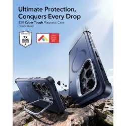 ESR รุ่น Cyber Tough Case with Stash Stand - เคส Galaxy S26 Ultra - สี Blue 8 ESR รุ่น Cyber Tough Case with Stash Stand - เคส Galaxy S26 Ultra - สี Blue