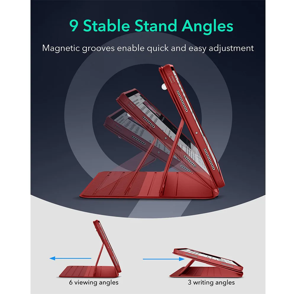 ESR รุ่น Rotating Shift Magnetic Case - เคส iPad Pro 11" (5th/2024) - สี Red 4 ESR รุ่น Rotating Shift Magnetic Case - เคส iPad Pro 11" (5th/2024) - สี Red - Image 4