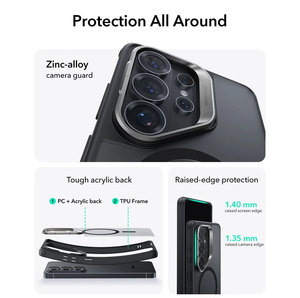 ESR รุ่น Classic Hybrid Case with Stash Stand - เคส Galaxy S26 Ultra - สี Frosted Black 7 ESR รุ่น Classic Hybrid Case with Stash Stand - เคส Galaxy S26 Ultra - สี Frosted Black - Image 7