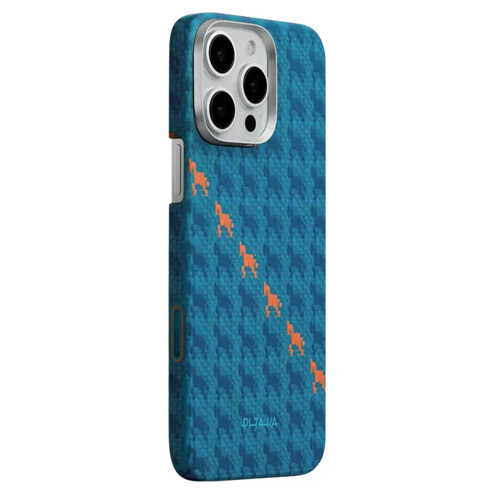 Pitaka รุ่น Happiness Rides Edge Case (PitaTap™) - เคส iPhone 16 Pro Max - สี Indigo 1 Pitaka รุ่น Happiness Rides Edge Case (PitaTap™) - เคส iPhone 16 Pro Max - สี Indigo