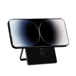 WiWU รุ่น Warriors Carbon Magsafe Metal Stand - ที่เก็บบัตรติดหลังมือถือ - สี Black