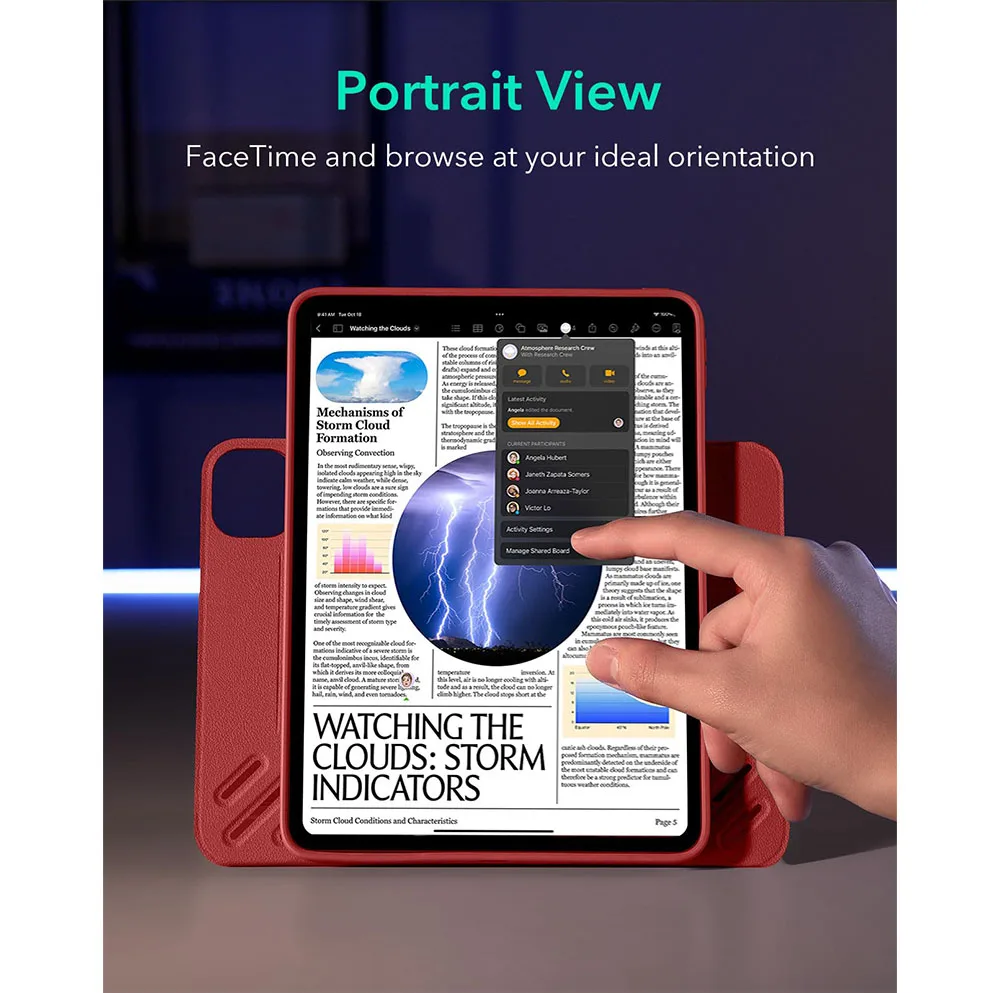 ESR รุ่น Rotating Shift Magnetic Case - เคส iPad Pro 11" (5th/2024) - สี Red 7 ESR รุ่น Rotating Shift Magnetic Case - เคส iPad Pro 11" (5th/2024) - สี Red - Image 7