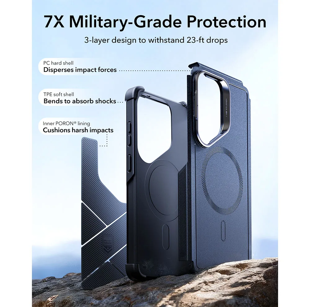 ESR รุ่น Cyber Tough Case with Stash Stand - เคส Galaxy S26 Ultra - สี Blue 3 ESR รุ่น Cyber Tough Case with Stash Stand - เคส Galaxy S26 Ultra - สี Blue - Image 3