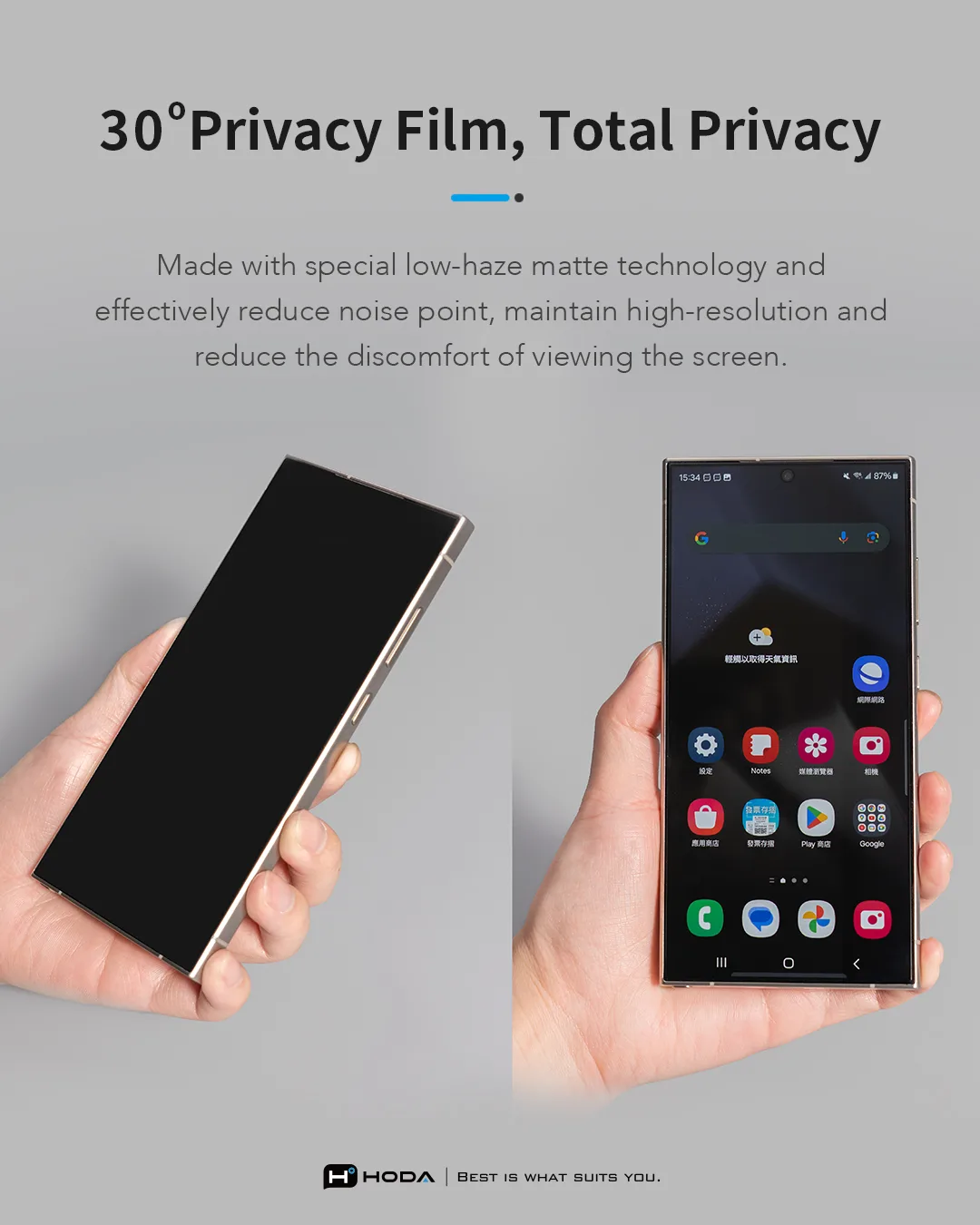 Hoda รุ่น Anti-Peeper with Anti-Reflection (AR) Tempered Glass - ฟิล์มกระจก Galaxy S26 Ultra (พร้อมอุปกรณ์ช่วยติดตั้ง) 13 Hoda รุ่น Anti-Peeper with Anti-Reflection (AR) Tempered Glass - ฟิล์มกระจก Galaxy S26 Ultra (พร้อมอุปกรณ์ช่วยติดตั้ง) - Image 13