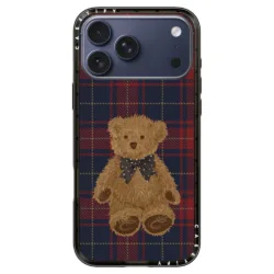 Casetify รุ่น Compact Case - เคส iPhone 17 Pro Max - ลาย Teddy Bear Plaid
