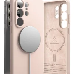 Ringke รุ่น Silicone Magnetic - เคส Galaxy S26 Plus - สี Pink Sand