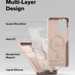 Ringke รุ่น Silicone Magnetic - เคส Galaxy S26 Plus - สี Pink Sand