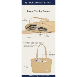 WiWU รุ่น Ora Tote - กระเป๋าถือ Laptop/MacBook ขนาด 14“ - สี Ivory