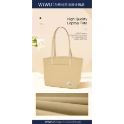 WiWU รุ่น Ora Tote - กระเป๋าถือ Laptop/MacBook ขนาด 14“ - สี Ivory
