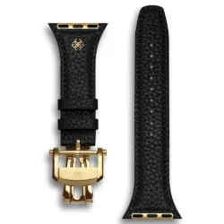 Golden Concept รุ่น Full-Grain Leather  - สายนาฬิกา Apple Watch 40/41/42mm - สี Black