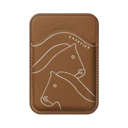Casetify รุ่น Snappy™ Bioveg Horse Wallet - ที่เก็บบัตรติดหลังมือถือ - สี Tan