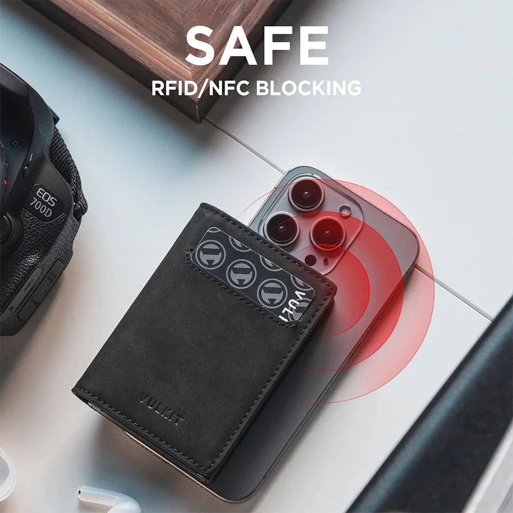 Vulkit รุ่น VC502 Card Holder with Magnetic Closure - กระเป๋าเก็บบัตร - สี Black 2 Vulkit รุ่น VC502 Card Holder with Magnetic Closure - กระเป๋าเก็บบัตร - สี Black - Image 2