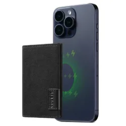 Vulkit รุ่น VPA111 Magnetic Card Holder Wallet - ที่เก็บบัตรติดหลังมือถือ - สี Alcantara - Black