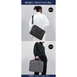 WiWU รุ่น Minimalist Laptop Bag Pro II - กระเป๋า Laptop/MacBook ขนาด 15.6" - สี Grey