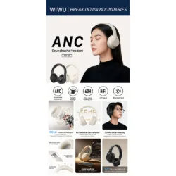 WiWU รุ่น TD-15 Soundbasha (ANC) - หูฟัง Headphone ไร้สาย - สี Black