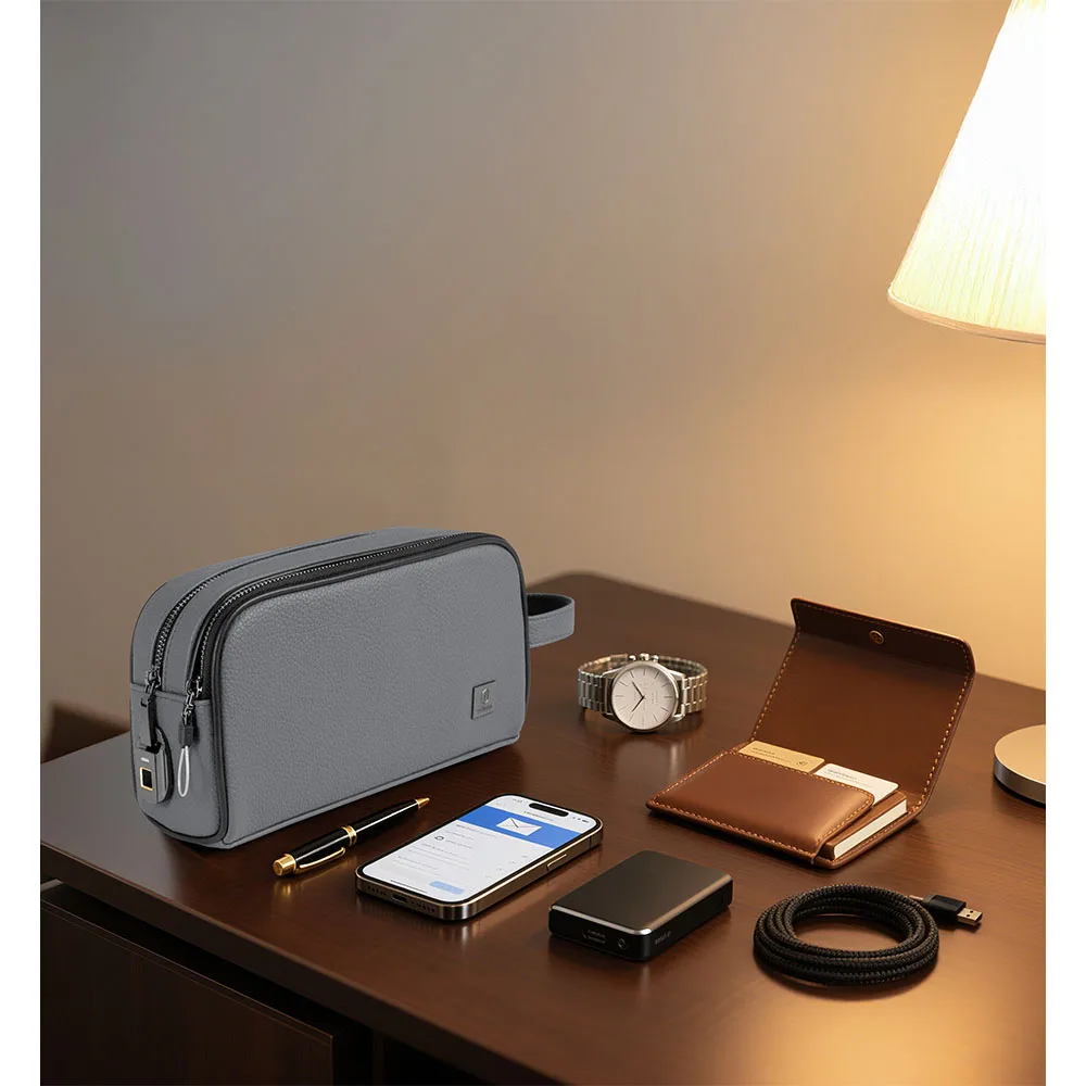 WiWU รุ่น Phantom Fingerprint Lock Pouch Pro - กระเป๋าอเนกประสงค์ - สี Deep Grey 3 WiWU รุ่น Phantom Fingerprint Lock Pouch Pro - กระเป๋าอเนกประสงค์ - สี Deep Grey - Image 3