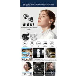 WiWU รุ่น Ai302 - หูฟังไร้สาย - สี Black