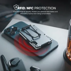 Vulkit รุ่น VCL400 Minimalist Slim Wallet with Money Clip - กระเป๋าเก็บบัตร - สี Space Grey