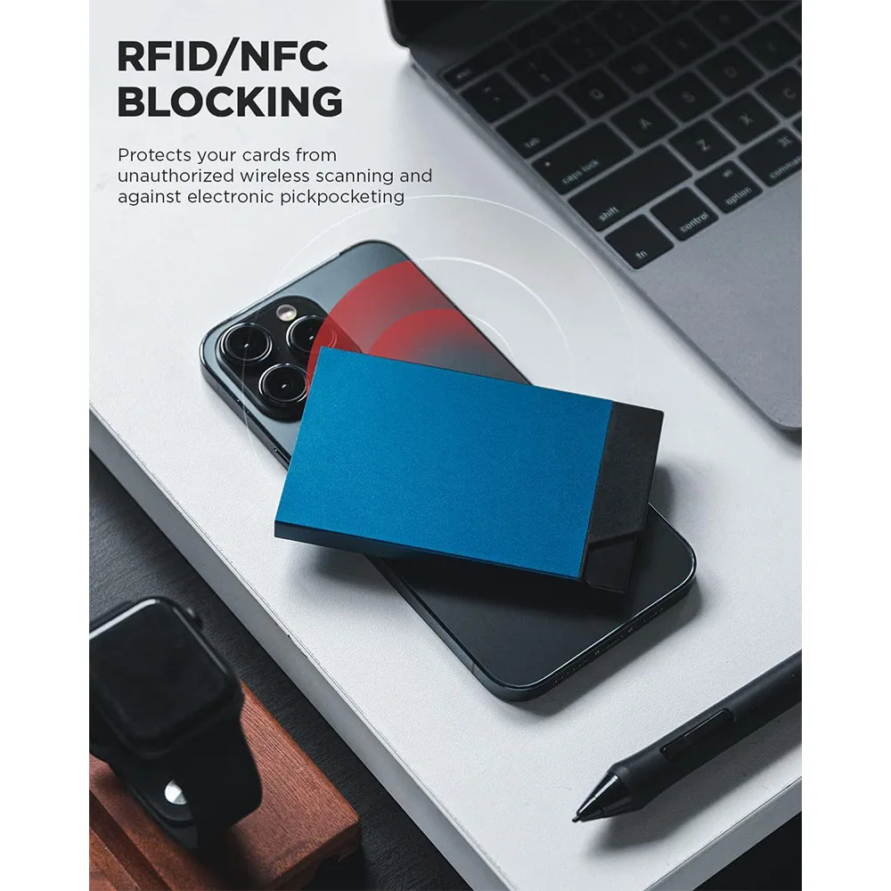 Vulkit รุ่น VC400 Pop up Slim Card Holder - กระเป๋าเก็บบัตร - สี Navy 5 Vulkit รุ่น VC400 Pop up Slim Card Holder - กระเป๋าเก็บบัตร - สี Navy - Image 5