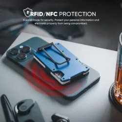 Vulkit รุ่น VCL400 Minimalist Slim Wallet with Money Clip - กระเป๋าเก็บบัตร - สี Blue 10 Vulkit รุ่น VCL400 Minimalist Slim Wallet with Money Clip - กระเป๋าเก็บบัตร - สี Blue