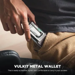 Vulkit รุ่น VCL300 Minimalist Metal Wallet with Money Clip - กระเป๋าเก็บบัตร - สี Retro-Espresso