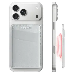 Vulkit รุ่น VPA106 Magnetic Phone Wallet - ที่เก็บบัตรติดหลังมือถือ - สี Silver