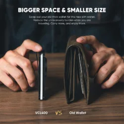 Vulkit รุ่น VCL400 Minimalist Slim Wallet with Money Clip (AirTags) - กระเป๋าเก็บบัตร - สี Black 11 Vulkit รุ่น VCL400 Minimalist Slim Wallet with Money Clip (AirTags) - กระเป๋าเก็บบัตร - สี Black