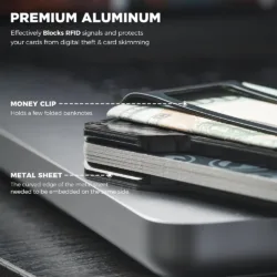 Vulkit รุ่น VCL300 Minimalist Metal Wallet with Money Clip - กระเป๋าเก็บบัตร - สี CF-Black 9 Vulkit รุ่น VCL300 Minimalist Metal Wallet with Money Clip - กระเป๋าเก็บบัตร - สี CF-Black