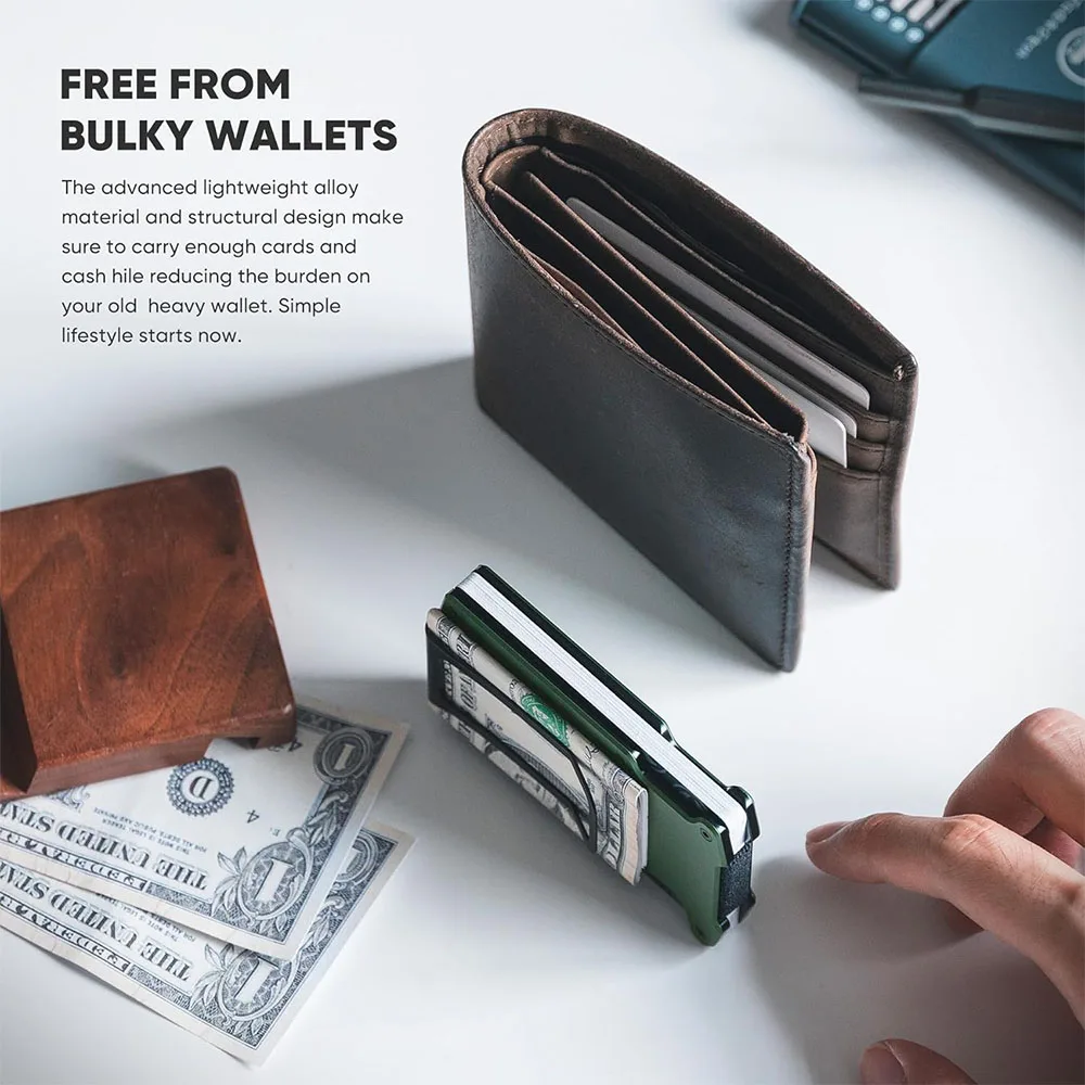 Vulkit รุ่น VCL400 Minimalist Slim Wallet with Money Clip - กระเป๋าเก็บบัตร - สี Green 5 Vulkit รุ่น VCL400 Minimalist Slim Wallet with Money Clip - กระเป๋าเก็บบัตร - สี Green - Image 5