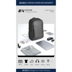 WiWU รุ่น Warriors Backpack X Pro - กระเป๋าเป้สะพายหลัง - สี Black