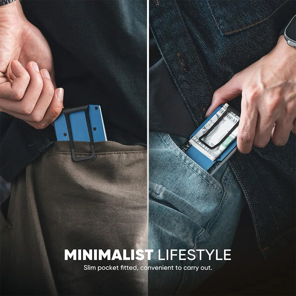 Vulkit รุ่น VCL400 Minimalist Slim Wallet with Money Clip - กระเป๋าเก็บบัตร - สี Blue 3 Vulkit รุ่น VCL400 Minimalist Slim Wallet with Money Clip - กระเป๋าเก็บบัตร - สี Blue - Image 3