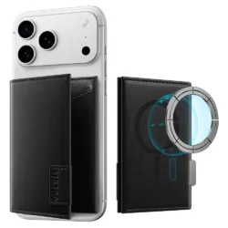 Vulkit รุ่น VPA111 Magnetic Card Holder Wallet - ที่เก็บบัตรติดหลังมือถือ - สี Nappa - Black