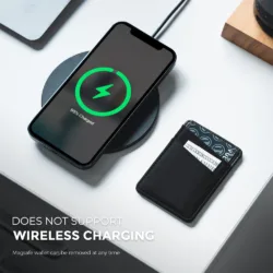 Vulkit รุ่น VPA106 Magnetic Phone Wallet - ที่เก็บบัตรติดหลังมือถือ - สี Black