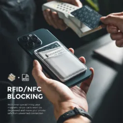 Vulkit รุ่น VPA106 Magnetic Phone Wallet - ที่เก็บบัตรติดหลังมือถือ - สี Silver