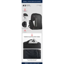 WiWU รุ่น Warriors Backpack X Pro - กระเป๋าเป้สะพายหลัง - สี Black