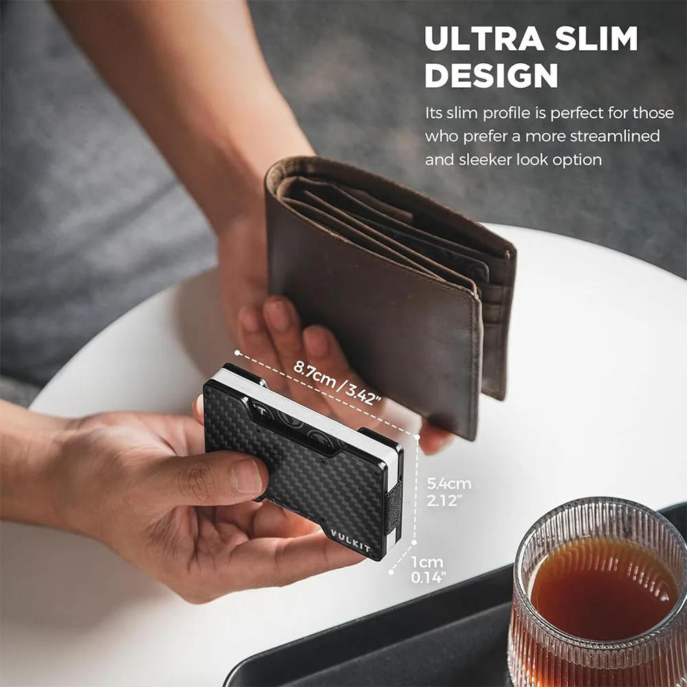 Vulkit รุ่น VCL300 Minimalist Metal Wallet with Money Clip - กระเป๋าเก็บบัตร - สี CF-Black 2 Vulkit รุ่น VCL300 Minimalist Metal Wallet with Money Clip - กระเป๋าเก็บบัตร - สี CF-Black - Image 2