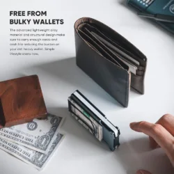 Vulkit รุ่น VCL400 Minimalist Slim Wallet with Money Clip - กระเป๋าเก็บบัตร - สี Space Grey