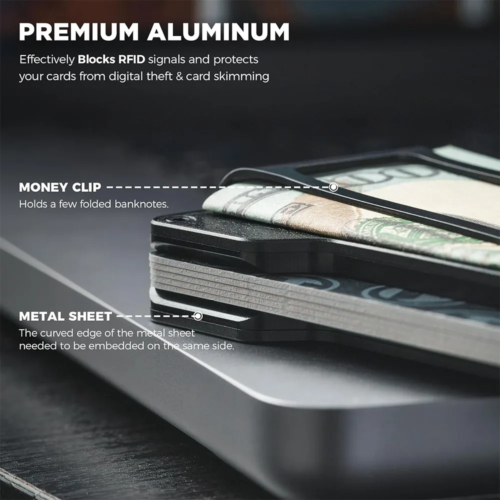 Vulkit รุ่น VCL300 Minimalist Metal Wallet with Money Clip - กระเป๋าเก็บบัตร - สี Retro-Black 3 Vulkit รุ่น VCL300 Minimalist Metal Wallet with Money Clip - กระเป๋าเก็บบัตร - สี Retro-Black - Image 3