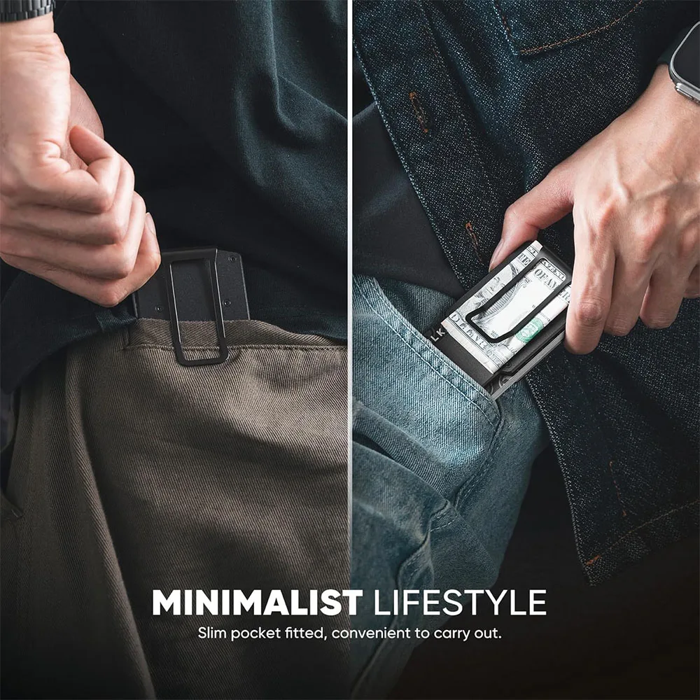 Vulkit รุ่น VCL400 Minimalist Slim Wallet with Money Clip - กระเป๋าเก็บบัตร - สี Black 3 Vulkit รุ่น VCL400 Minimalist Slim Wallet with Money Clip - กระเป๋าเก็บบัตร - สี Black - Image 3