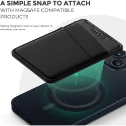 Vulkit รุ่น VPA106 Magnetic Phone Wallet - ที่เก็บบัตรติดหลังมือถือ - สี Black