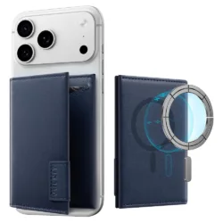 Vulkit รุ่น VPA111 Magnetic Card Holder Wallet - ที่เก็บบัตรติดหลังมือถือ - สี Nappa - Navy
