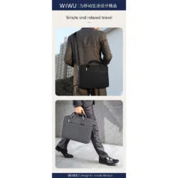 WiWU รุ่น Minimalist Laptop Bag Pro II - กระเป๋า Laptop/MacBook ขนาด 15.6" - สี Grey